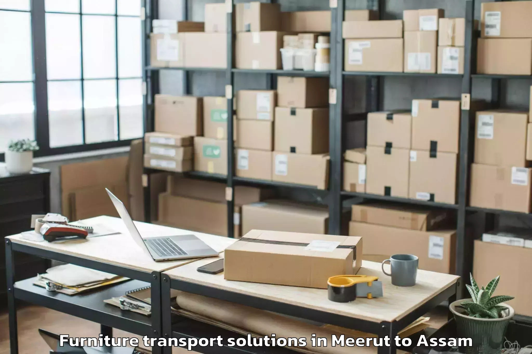 Hassle-Free Meerut to Rajapara Khatajuli Furniture Transport Solutions